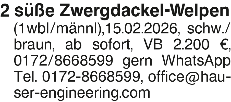 Vorschaubild der Anzeige, (Id: 2068183)